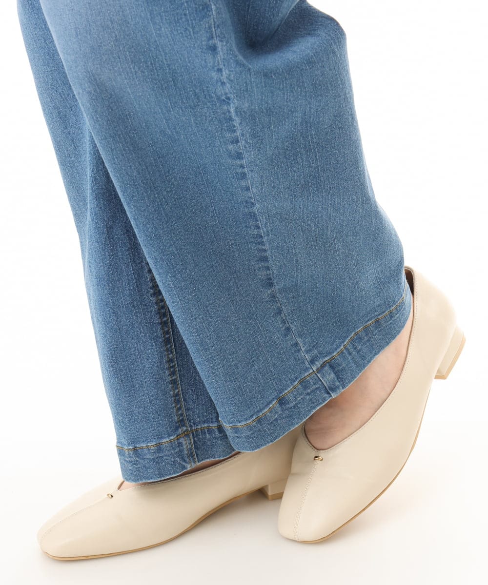 OLLHD31109 eur3(エウルキューブ) 【大きいサイズ/接触冷感】ストレートワイドデニムパンツ ライトブルー