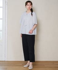 OLLHD32139 eur3(エウルキューブ) 【大きいサイズ/11号サイズあり/接触冷感】洗えるカノコセンタープレスパンツ ブラック