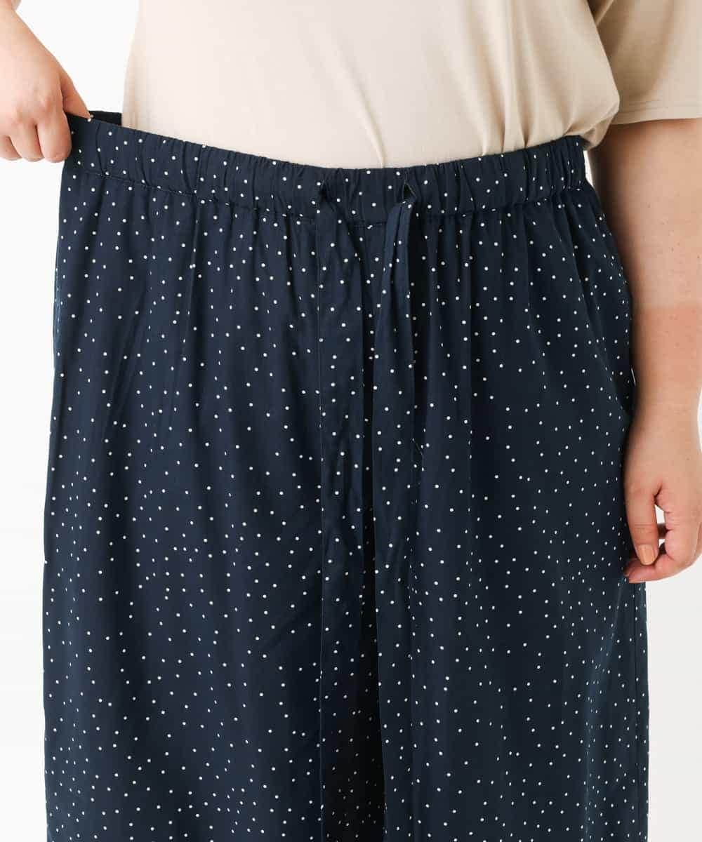OLLHM32090 eur3(エウルキューブ) 【大きいサイズ】ランダムドットワイドパンツ ネイビー(57)