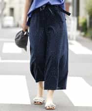 OLLHM32090 eur3(エウルキューブ) 【大きいサイズ】ランダムドットワイドパンツ ネイビー(57)