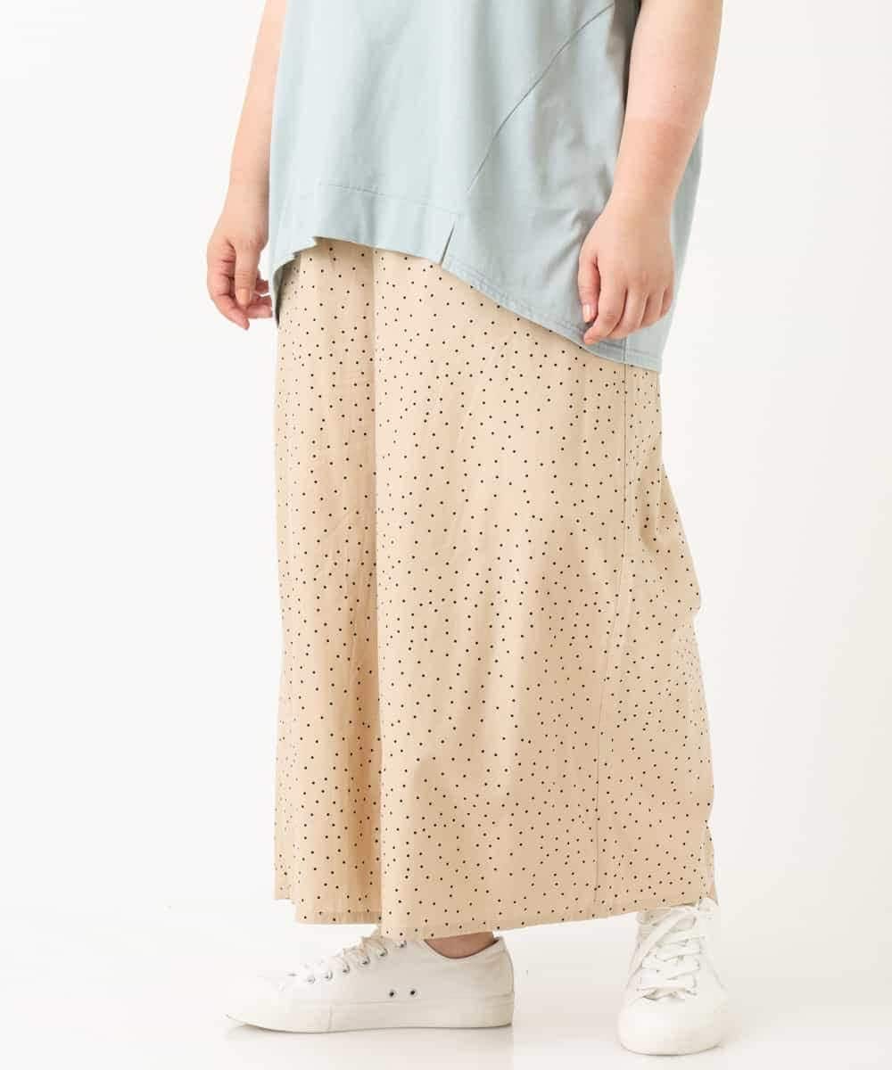 OLLHM32090 eur3(エウルキューブ) 【大きいサイズ】ランダムドットワイドパンツ ベージュ(82)
