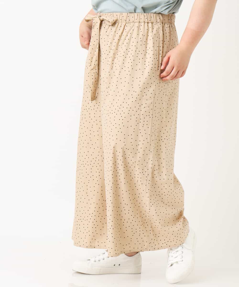 OLLHM32090 eur3(エウルキューブ) 【大きいサイズ】ランダムドットワイドパンツ ベージュ(82)