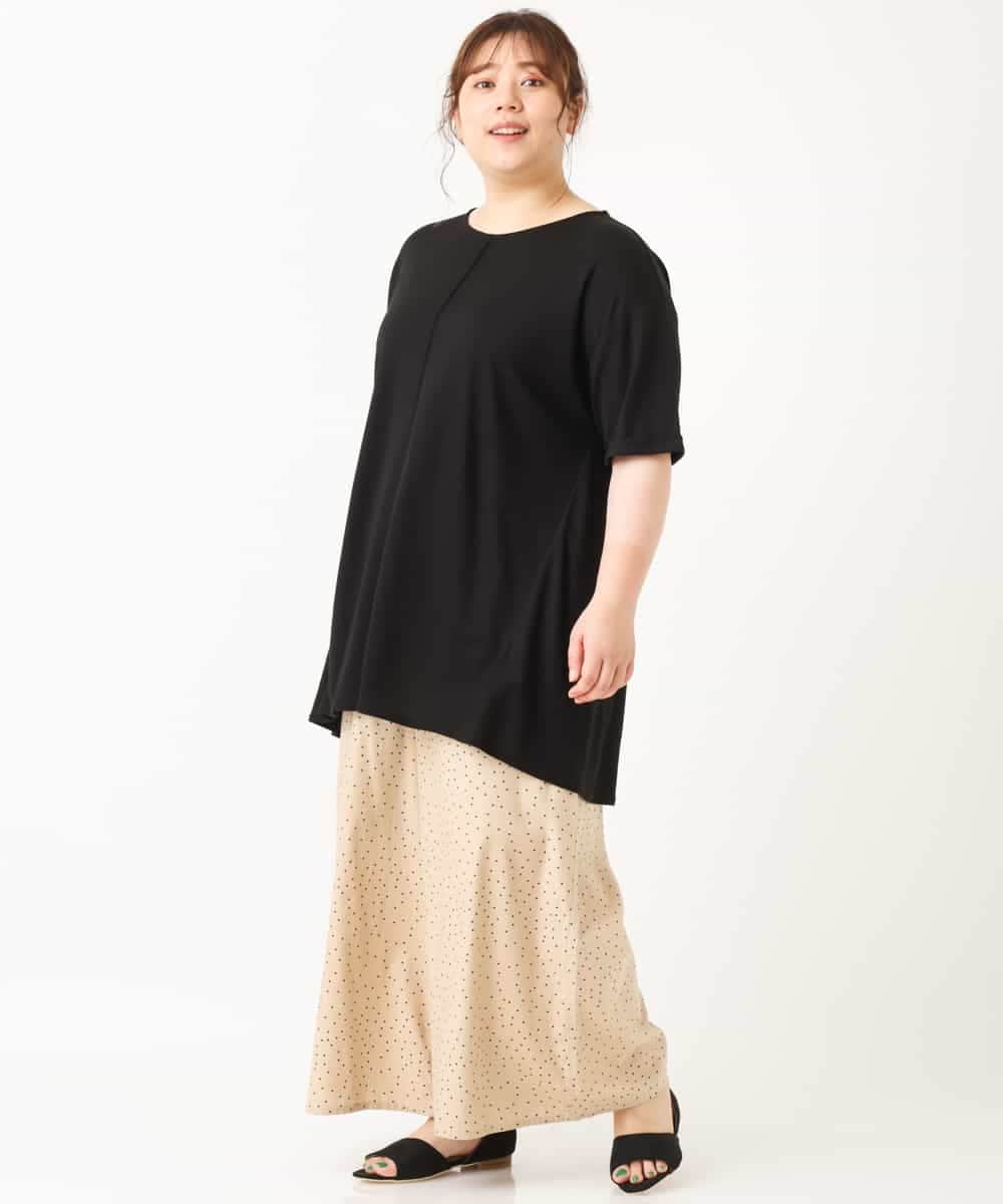 OLLHM32090 eur3(エウルキューブ) 【大きいサイズ】ランダムドットワイドパンツ ベージュ(82)