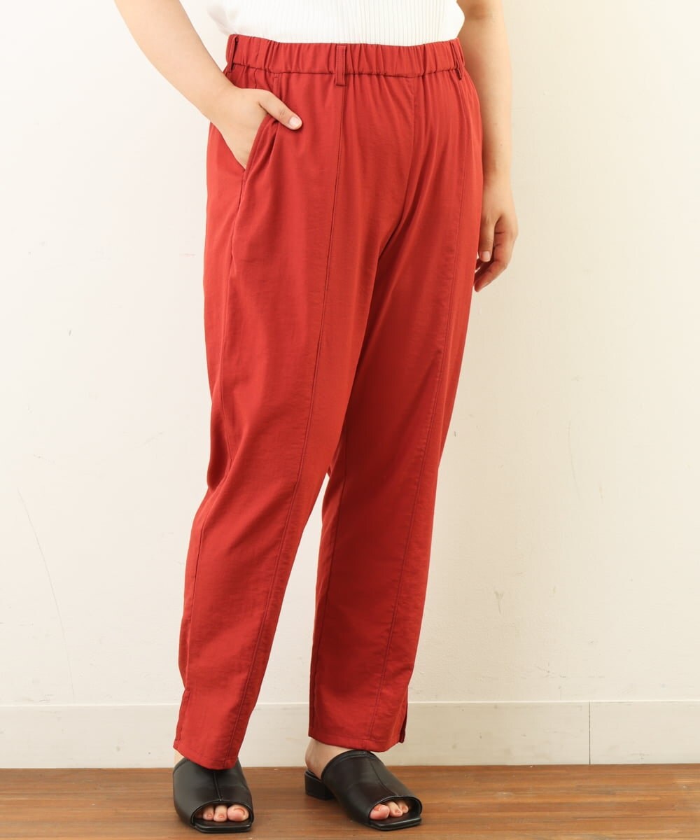 OLLHP36090 eur3(エウルキューブ) 【大きいサイズ】サイドスリットカラーパンツ レッド(05)