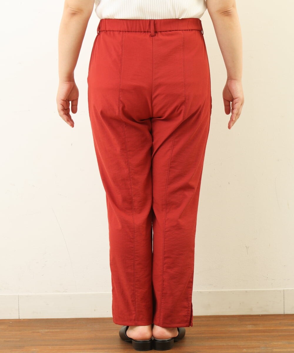 OLLHP36090 eur3(エウルキューブ) 【大きいサイズ】サイドスリットカラーパンツ レッド(05)