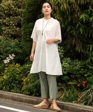 OLLHP36090 eur3(エウルキューブ) 【大きいサイズ】サイドスリットカラーパンツ ライトグリーン(30)