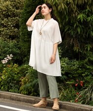 OLLHP36090 eur3(エウルキューブ) 【大きいサイズ】サイドスリットカラーパンツ ライトグリーン(30)