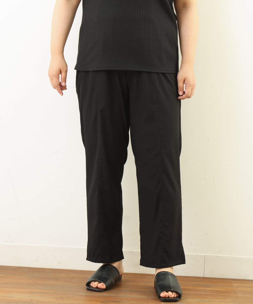 OLLHP36090 eur3(エウルキューブ) 【大きいサイズ】サイドスリットカラーパンツ ブラック(94)