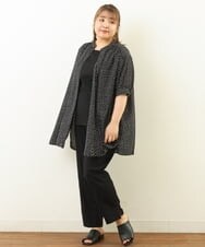 OLLHP36090 eur3(エウルキューブ) 【大きいサイズ】サイドスリットカラーパンツ ブラック(94)