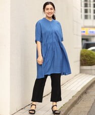 OLLHP36090 eur3(エウルキューブ) 【大きいサイズ】サイドスリットカラーパンツ ブラック(94)