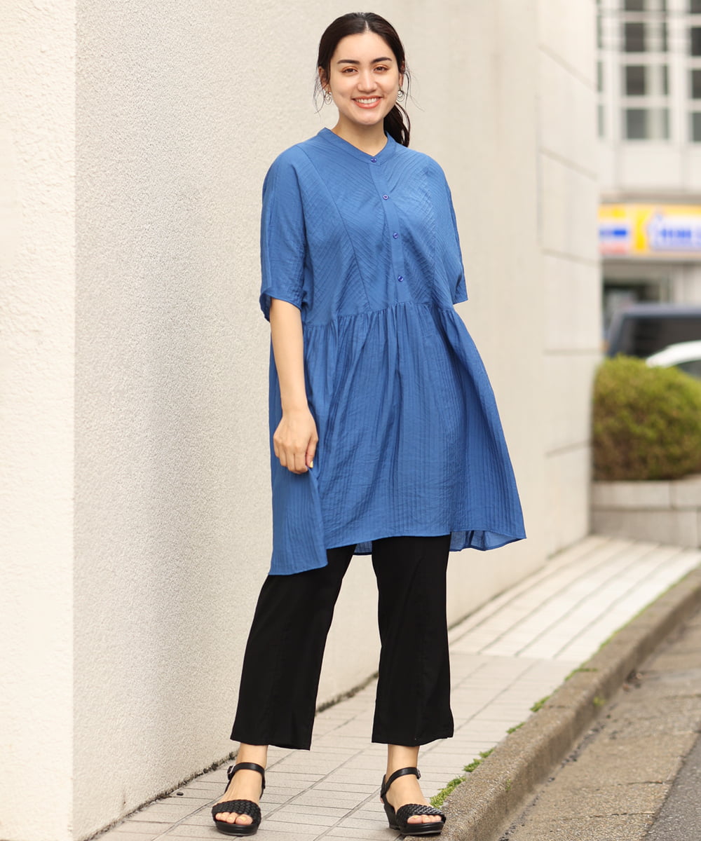OLLHP36090 eur3(エウルキューブ) 【大きいサイズ】サイドスリットカラーパンツ ブラック(94)