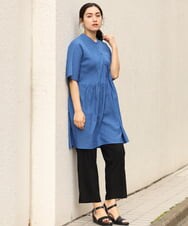 OLLHP36090 eur3(エウルキューブ) 【大きいサイズ】サイドスリットカラーパンツ ブラック(94)