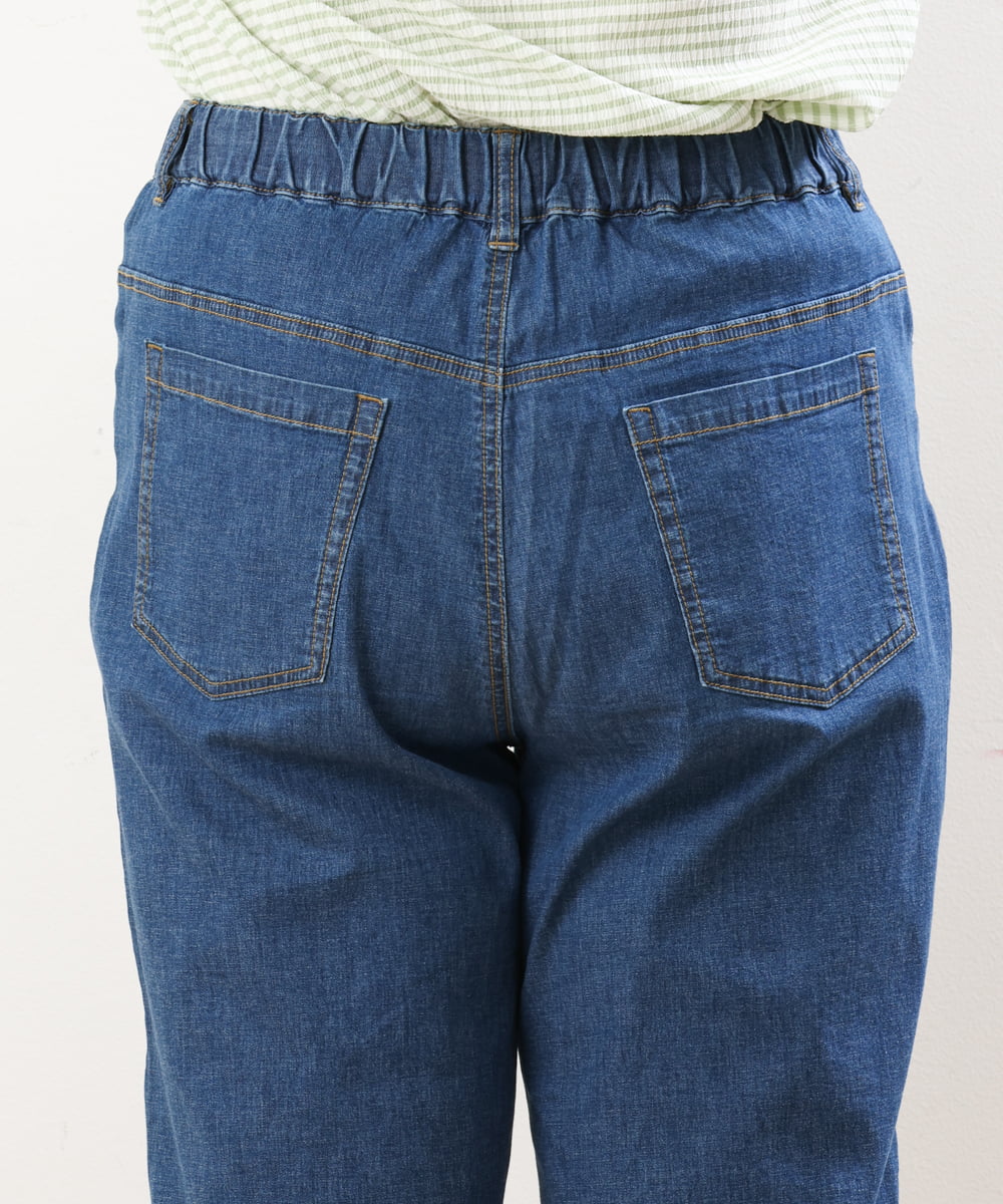 OLLHS39090 eur3(エウルキューブ) 【大きいサイズ】ワイドデニムパンツ ブルー(55)