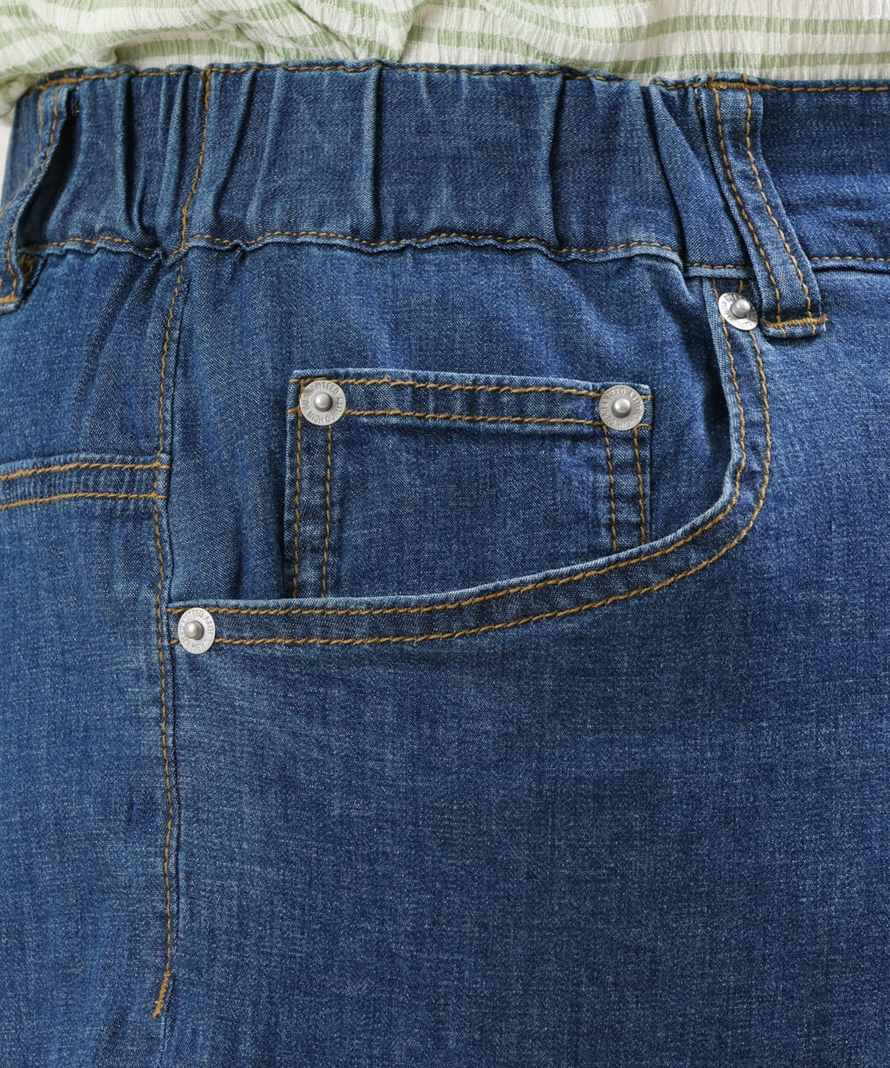 OLLHS39090 eur3(エウルキューブ) 【大きいサイズ】ワイドデニムパンツ ブルー(55)