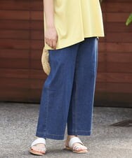 OLLHS39090 eur3(エウルキューブ) 【大きいサイズ】ワイドデニムパンツ ブルー(55)