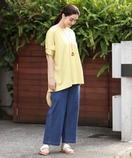 OLLHS39090 eur3(エウルキューブ) 【大きいサイズ】ワイドデニムパンツ ブルー(55)