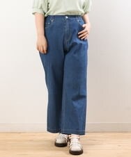 OLLHS39090 eur3(エウルキューブ) 【大きいサイズ】ワイドデニムパンツ ブルー(55)