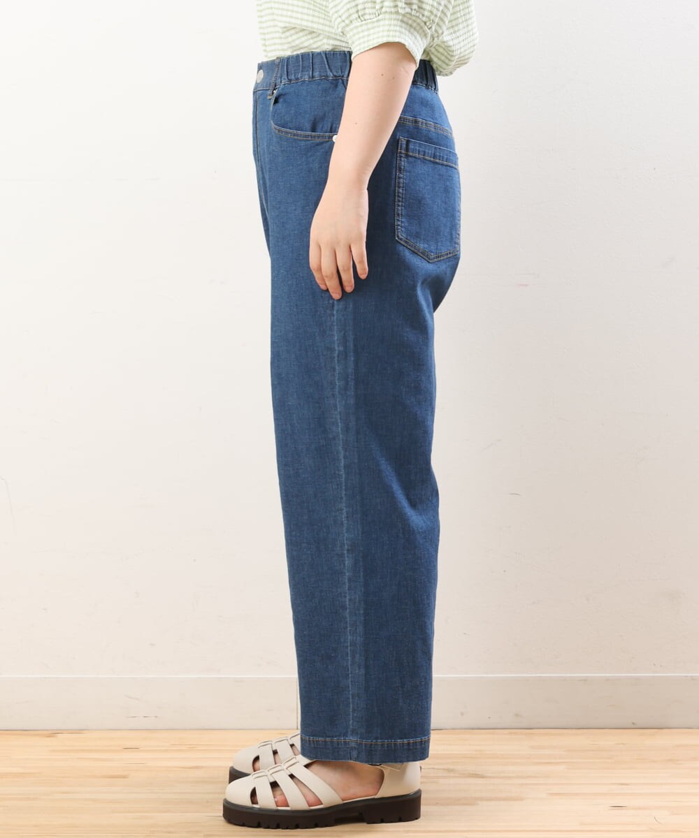 OLLHS39090 eur3(エウルキューブ) 【大きいサイズ】ワイドデニムパンツ ブルー(55)