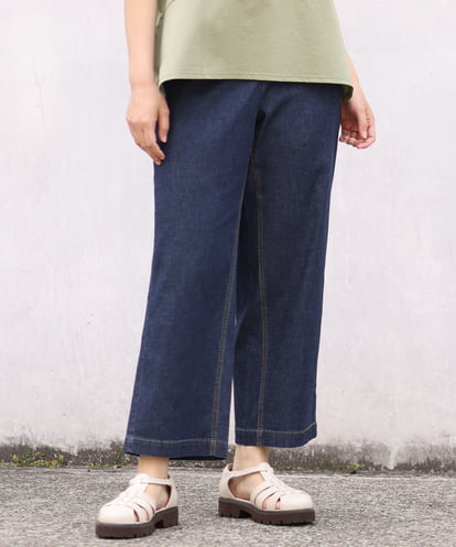 OLLHS39090 eur3 【大きいサイズ】ワイドデニムパンツ