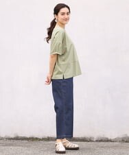 OLLHS39090 eur3(エウルキューブ) 【大きいサイズ】ワイドデニムパンツ ネイビー(57)