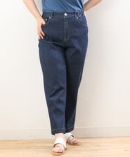 OLLHS39090 eur3(エウルキューブ) 【大きいサイズ】ワイドデニムパンツ ネイビー(57)