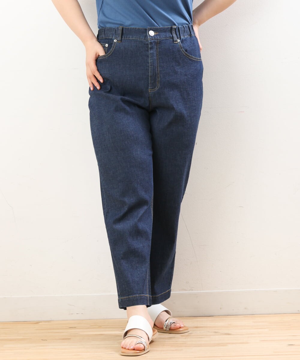 OLLHS39090 eur3(エウルキューブ) 【大きいサイズ】ワイドデニムパンツ ネイビー(57)