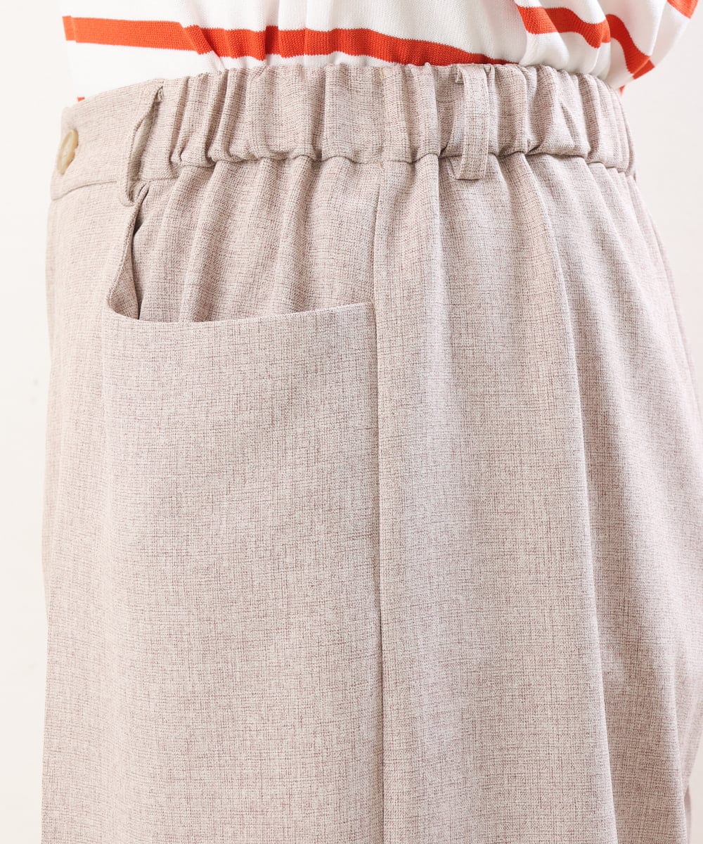 OLLHS40100 eur3(エウルキューブ) 【大きいサイズ】リネンライクキュロットパンツ ベージュ(82)