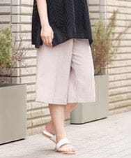 OLLHS40100 eur3(エウルキューブ) 【大きいサイズ】リネンライクキュロットパンツ ベージュ(82)