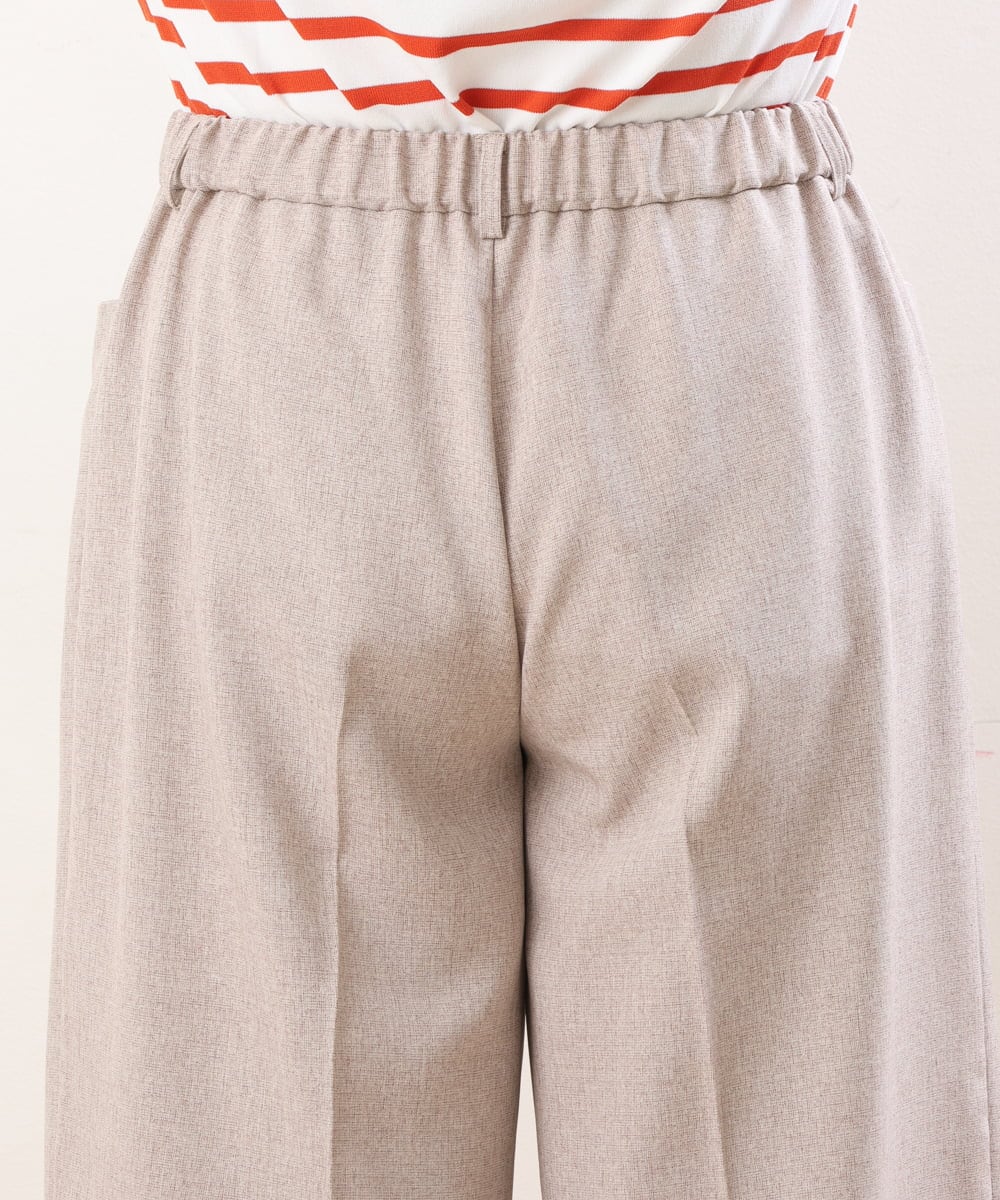 OLLHS40100 eur3(エウルキューブ) 【大きいサイズ】リネンライクキュロットパンツ ベージュ(82)