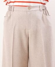 OLLHS40100 eur3(エウルキューブ) 【大きいサイズ】リネンライクキュロットパンツ ベージュ(82)