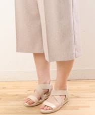 OLLHS40100 eur3(エウルキューブ) 【大きいサイズ】リネンライクキュロットパンツ ベージュ(82)