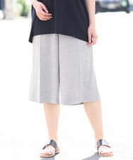 OLLHS40100 eur3(エウルキューブ) 【大きいサイズ】リネンライクキュロットパンツ グレー(92)