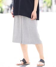 OLLHS40100 eur3(エウルキューブ) 【大きいサイズ】リネンライクキュロットパンツ グレー(92)