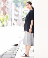 OLLHS40100 eur3(エウルキューブ) 【大きいサイズ】リネンライクキュロットパンツ グレー(92)