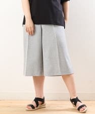 OLLHS40100 eur3(エウルキューブ) 【大きいサイズ】リネンライクキュロットパンツ グレー(92)