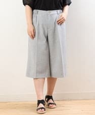 OLLHS40100 eur3(エウルキューブ) 【大きいサイズ】リネンライクキュロットパンツ グレー(92)