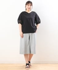 OLLHS40100 eur3(エウルキューブ) 【大きいサイズ】リネンライクキュロットパンツ グレー(92)