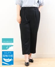 OLLHS46120 eur3(エウルキューブ) 【大きいサイズ/11号サイズあり/接触冷感】洗えるカノコパンツ ブラック(94)