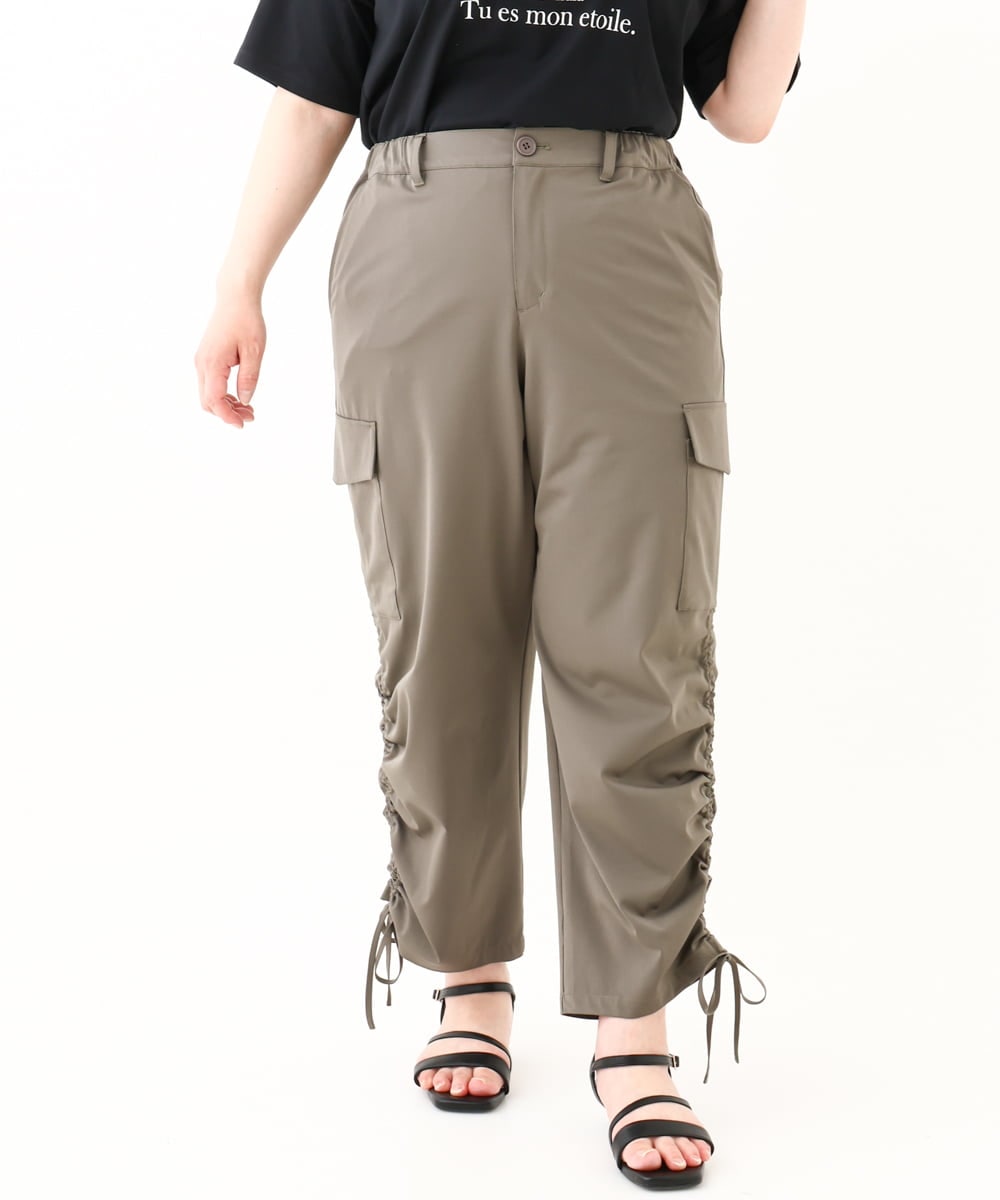 OLLHV30119 eur3(エウルキューブ) 【大きいサイズ】カーゴパンツ カーキ(36)