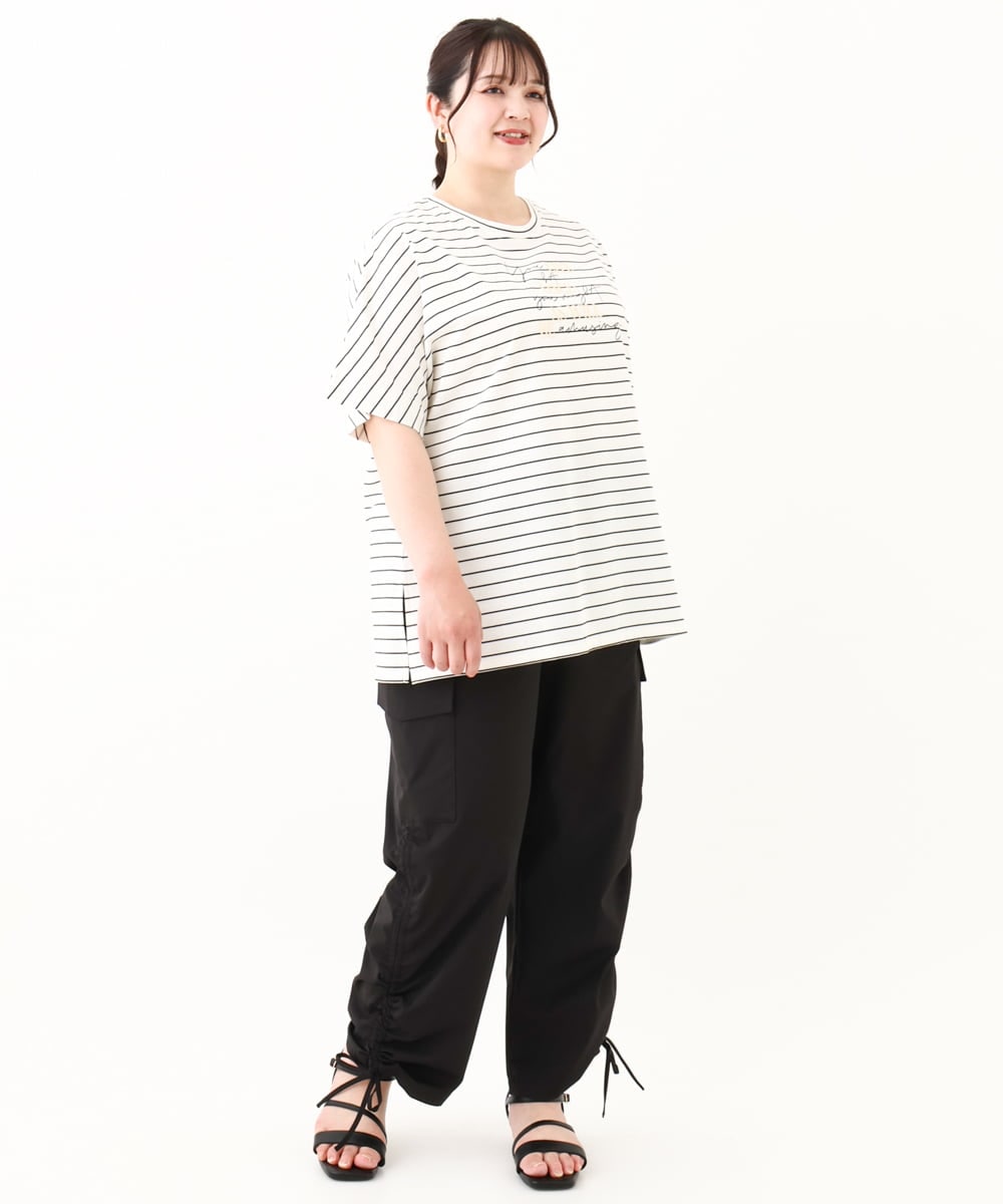 OLLHV30119 eur3(エウルキューブ) 【大きいサイズ】カーゴパンツ ブラック(94)
