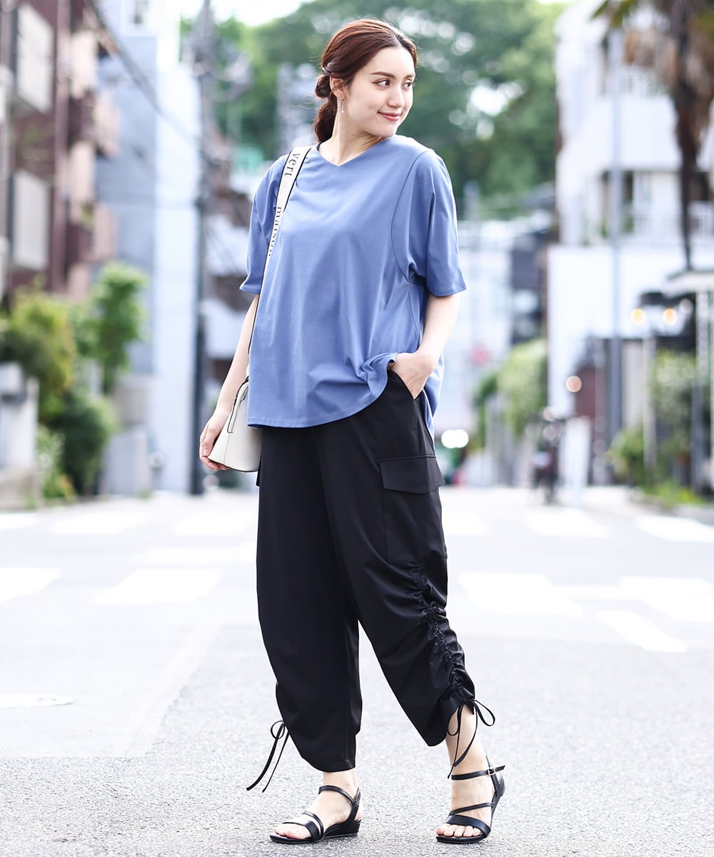 OLLHV30119 eur3(エウルキューブ) 【大きいサイズ】カーゴパンツ ブラック(94)