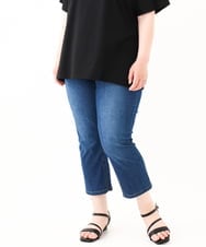 OLLHV31089 eur3(エウルキューブ) 【大きいサイズ/接触冷感】カットレングスストレッチデニム ブルー(55)