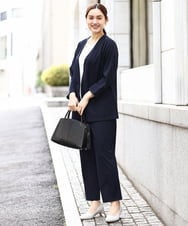 OLLHV32139 eur3(エウルキューブ) 【大きいサイズ/セットアップ対応】接触冷感カノコパンツ ネイビー(57)