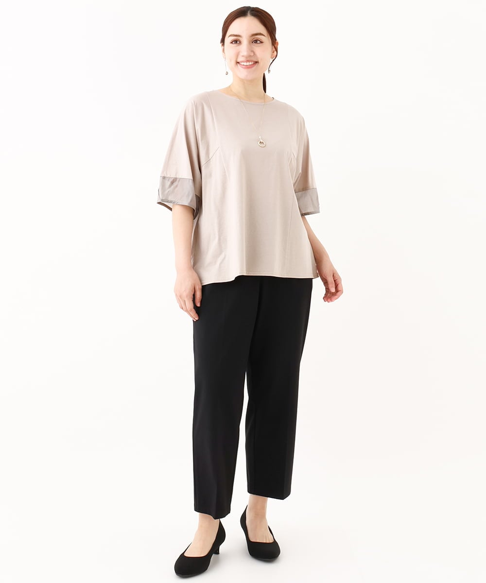 OLLHV32139 eur3(エウルキューブ) 【大きいサイズ/セットアップ対応】接触冷感カノコパンツ ブラック(94)