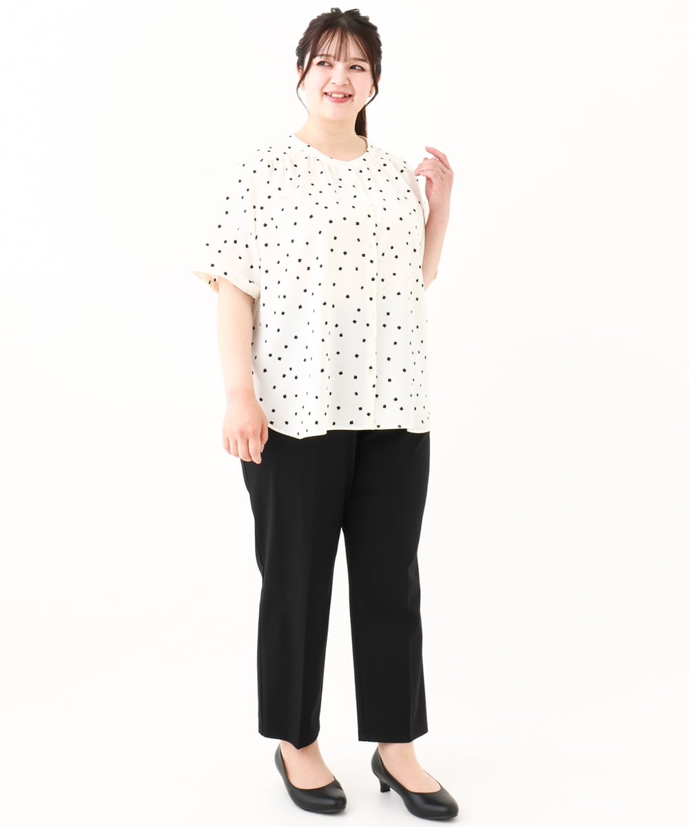 OLLHV32139 eur3(エウルキューブ) 【大きいサイズ/セットアップ対応】接触冷感カノコパンツ ブラック(94)