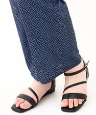 OLLHV33119 eur3(エウルキューブ) 【大きいサイズ】ジャージープリントパンツ ブルー(55)
