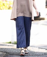 OLLHV33119 eur3(エウルキューブ) 【大きいサイズ】ジャージープリントパンツ ブルー(55)