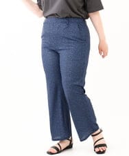 OLLHV33119 eur3(エウルキューブ) 【大きいサイズ】ジャージープリントパンツ ブルー(55)