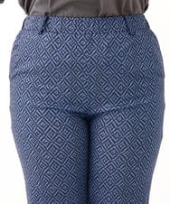OLLHV33119 eur3(エウルキューブ) 【大きいサイズ】ジャージープリントパンツ ブルー(55)