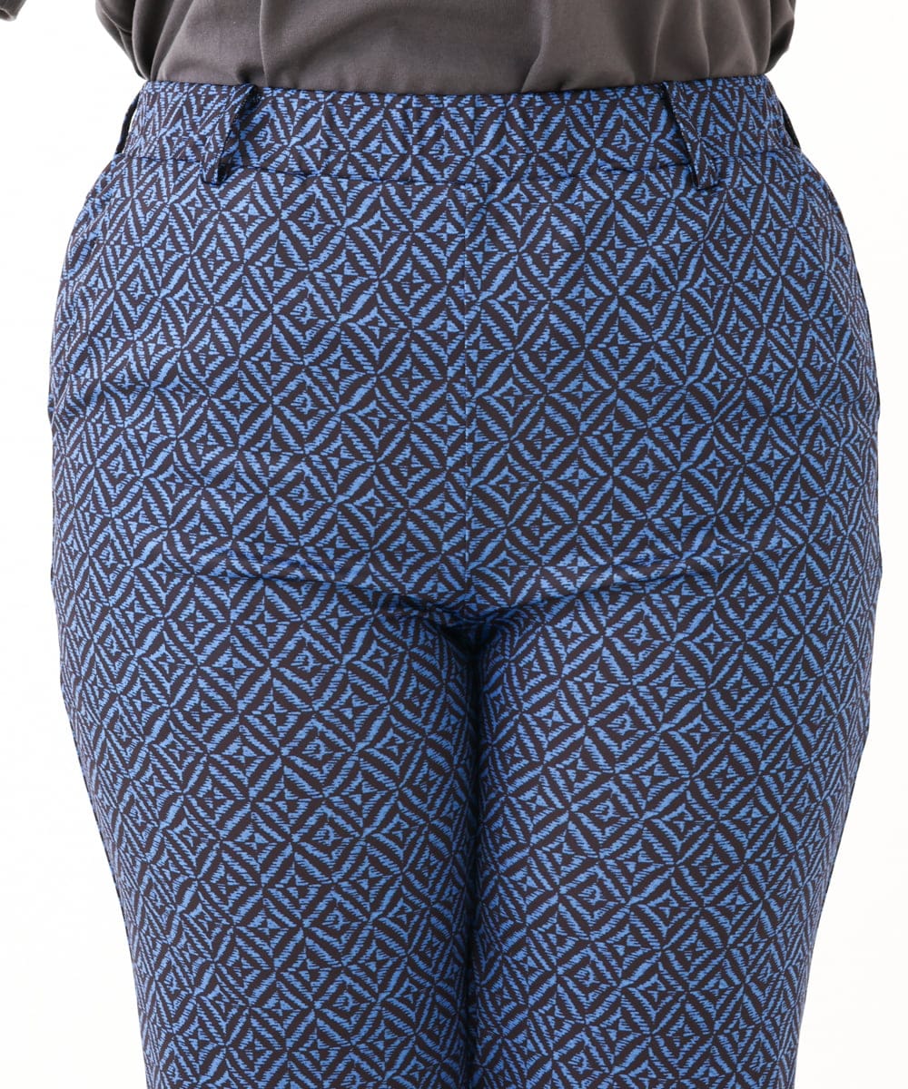 OLLHV33119 eur3(エウルキューブ) 【大きいサイズ】ジャージープリントパンツ ブルー(55)